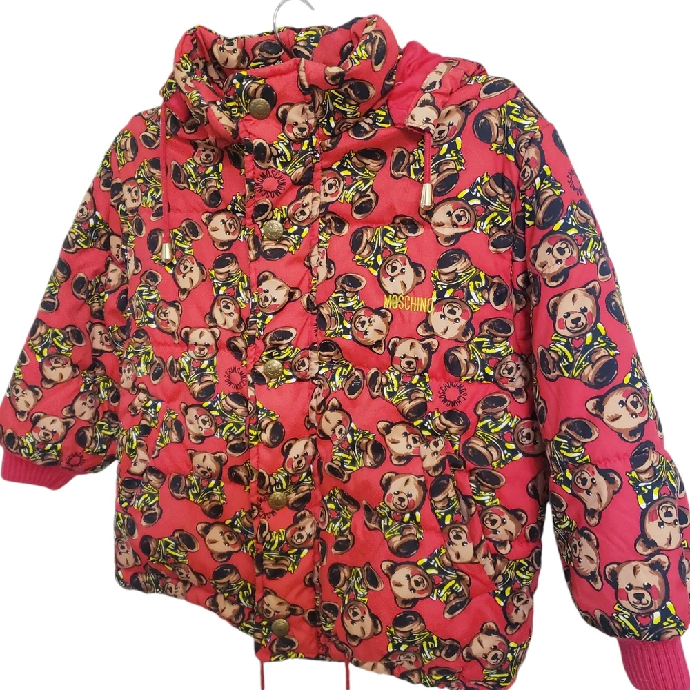 Moschino Bambino Red Puffer Coat, Size 6A